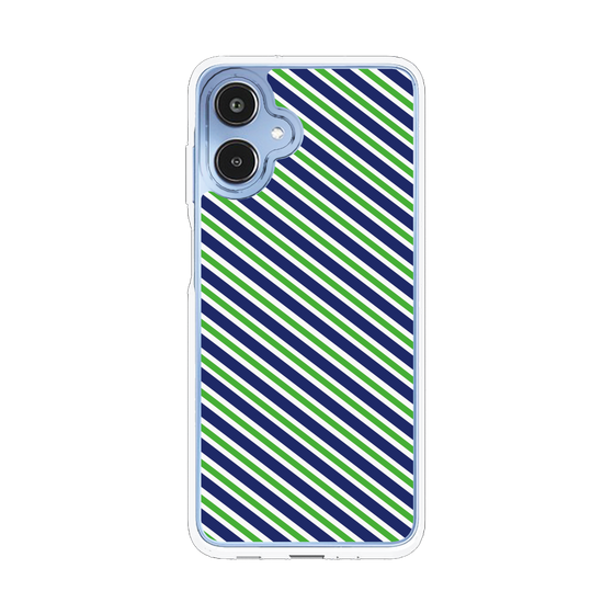 スリムプロテクションケース［ Small Stripe - Navy × Green ］