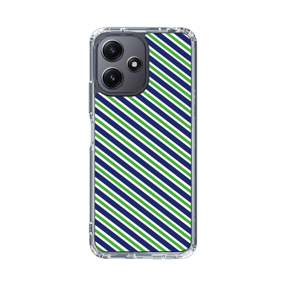 スリムプロテクションケース［ Small Stripe - Navy × Green ］