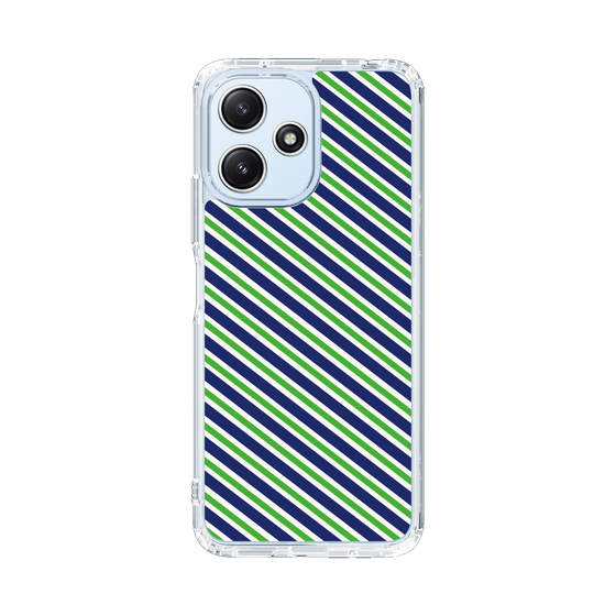 スリムプロテクションケース［ Small Stripe - Navy × Green ］