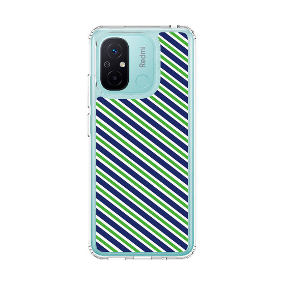 スリムプロテクションケース［ Small Stripe - Navy × Green ］