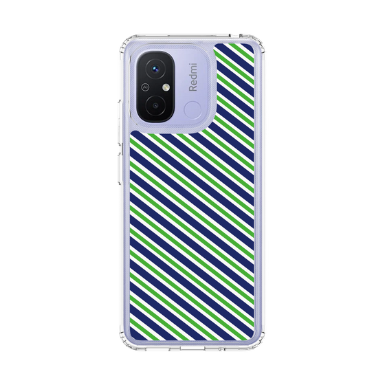 スリムプロテクションケース［ Small Stripe - Navy × Green ］
