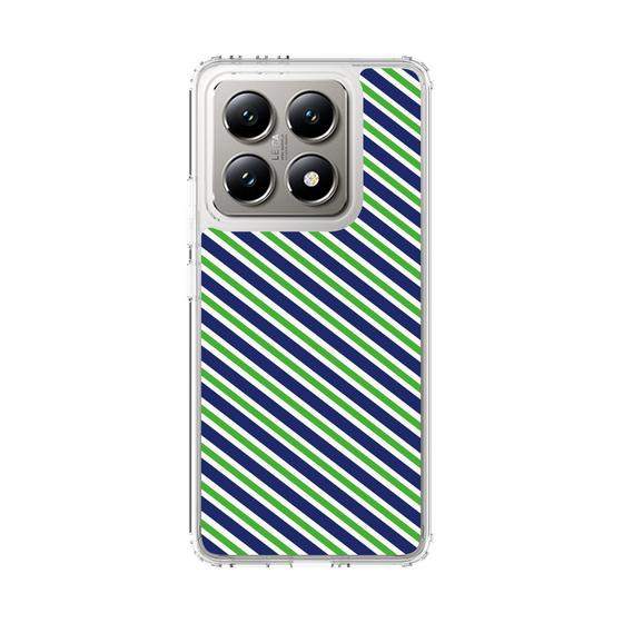 スリムプロテクションケース［ Small Stripe - Navy × Green ］