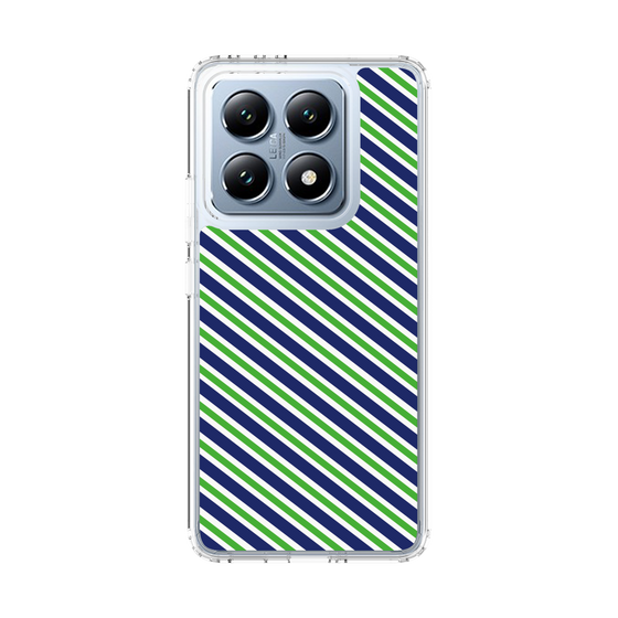 スリムプロテクションケース［ Small Stripe - Navy × Green ］