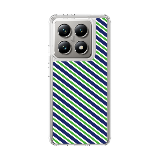 スリムプロテクションケース［ Small Stripe - Navy × Green ］