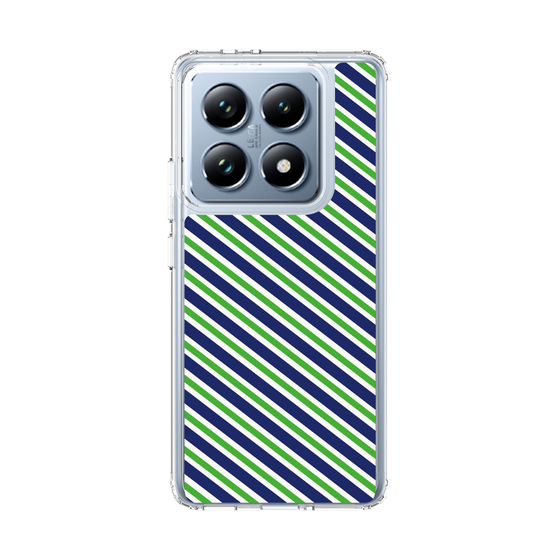 スリムプロテクションケース［ Small Stripe - Navy × Green ］