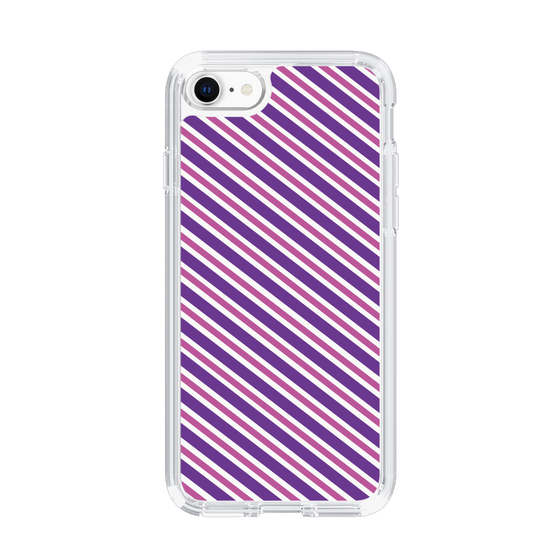 スリムプロテクションケース［ Small Stripe - Purple × Pink ］