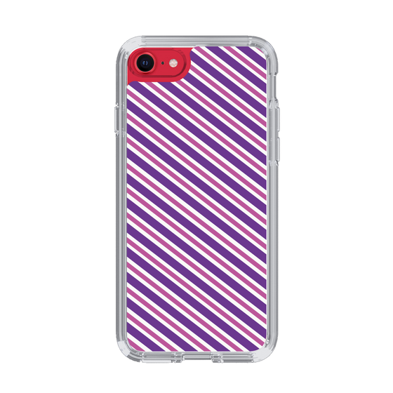 スリムプロテクションケース［ Small Stripe - Purple × Pink ］