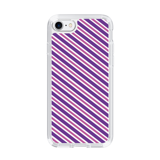 スリムプロテクションケース［ Small Stripe - Purple × Pink ］