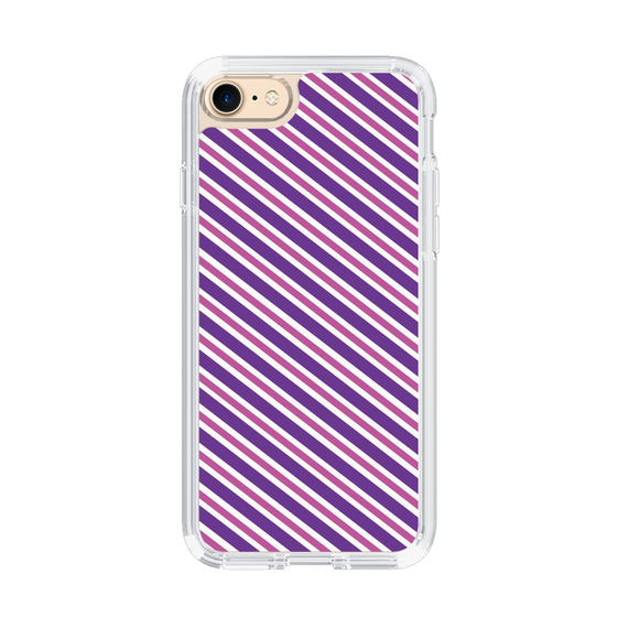 スリムプロテクションケース［ Small Stripe - Purple × Pink ］