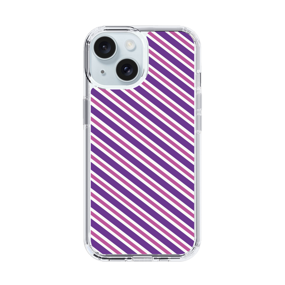 スリムプロテクションケース［ Small Stripe - Purple × Pink ］