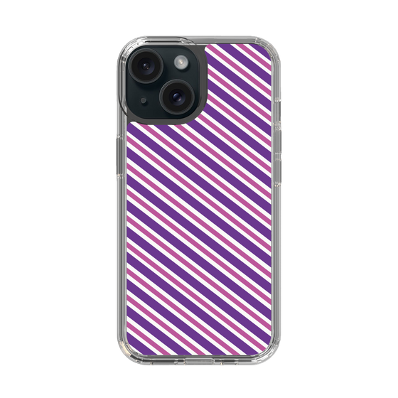 スリムプロテクションケース［ Small Stripe - Purple × Pink ］