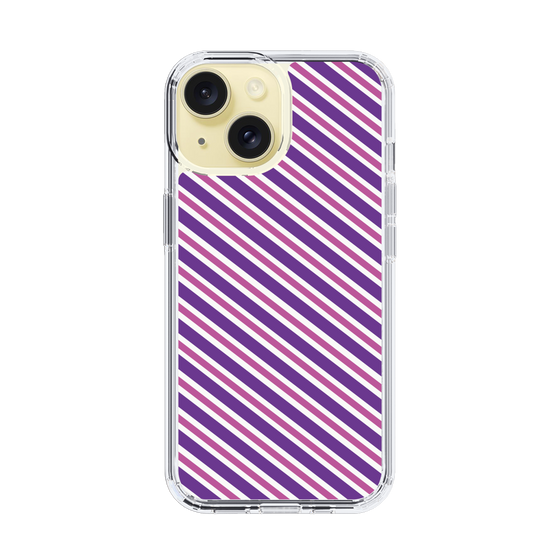 スリムプロテクションケース［ Small Stripe - Purple × Pink ］