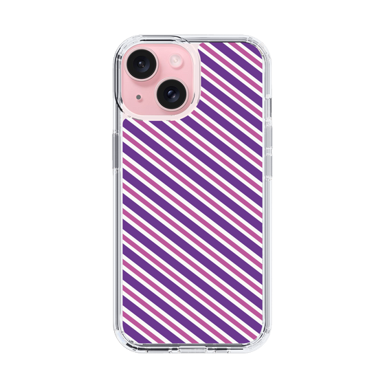 スリムプロテクションケース［ Small Stripe - Purple × Pink ］