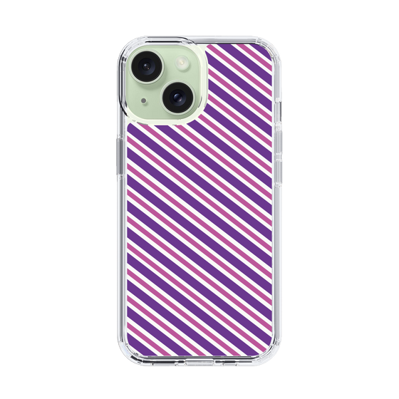 スリムプロテクションケース［ Small Stripe - Purple × Pink ］