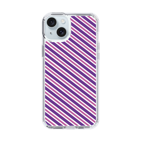 スリムプロテクションケース［ Small Stripe - Purple × Pink ］