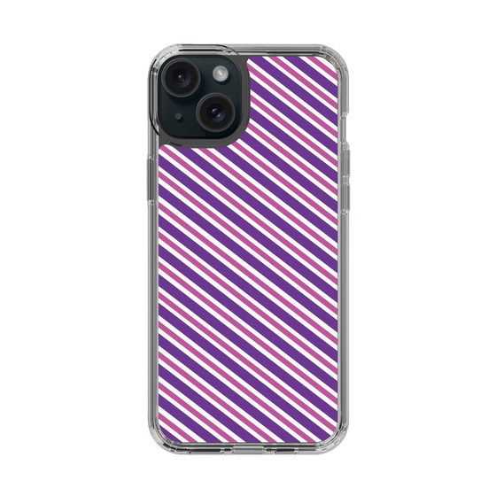 スリムプロテクションケース［ Small Stripe - Purple × Pink ］