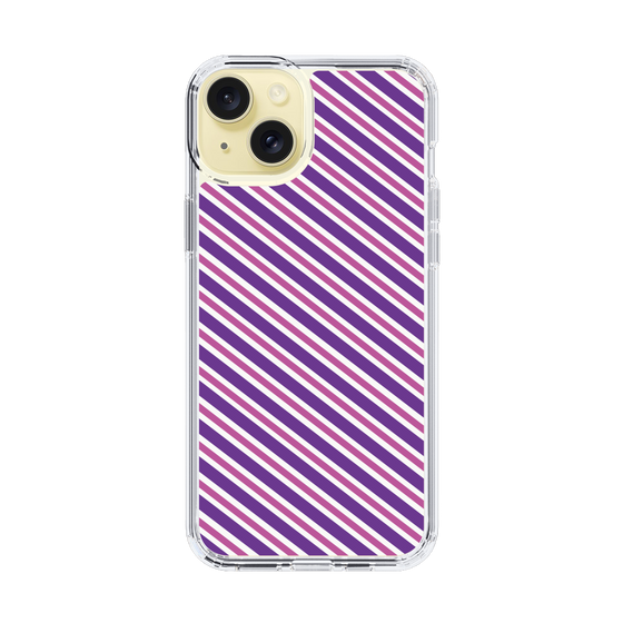 スリムプロテクションケース［ Small Stripe - Purple × Pink ］