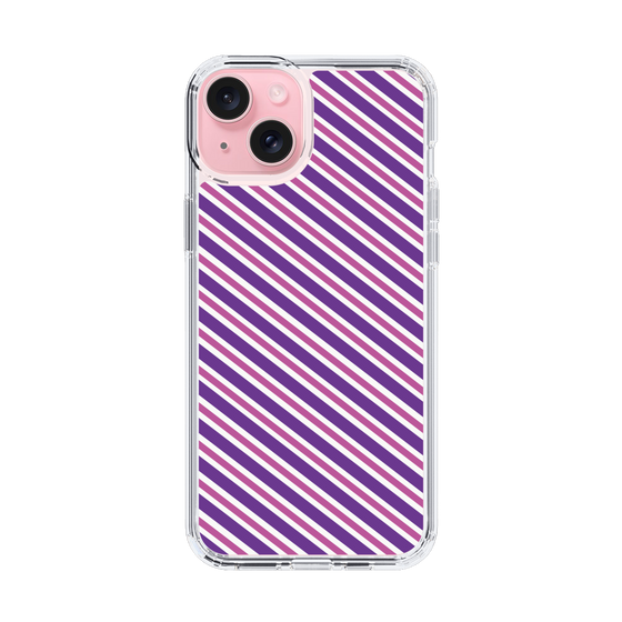 スリムプロテクションケース［ Small Stripe - Purple × Pink ］