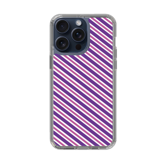 スリムプロテクションケース［ Small Stripe - Purple × Pink ］