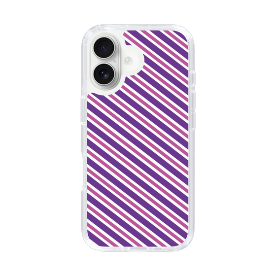 スリムプロテクションケース［ Small Stripe - Purple × Pink ］