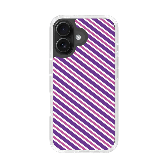 スリムプロテクションケース［ Small Stripe - Purple × Pink ］