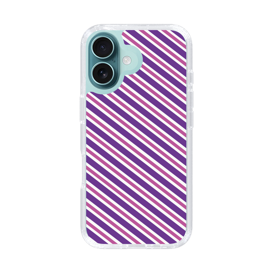 スリムプロテクションケース［ Small Stripe - Purple × Pink ］