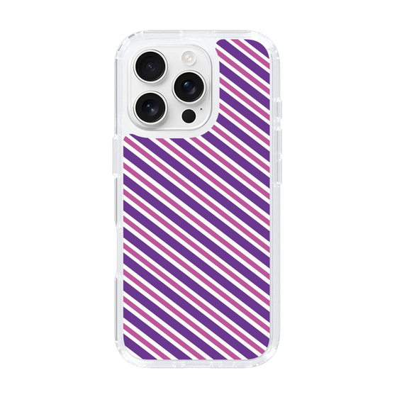 スリムプロテクションケース［ Small Stripe - Purple × Pink ］