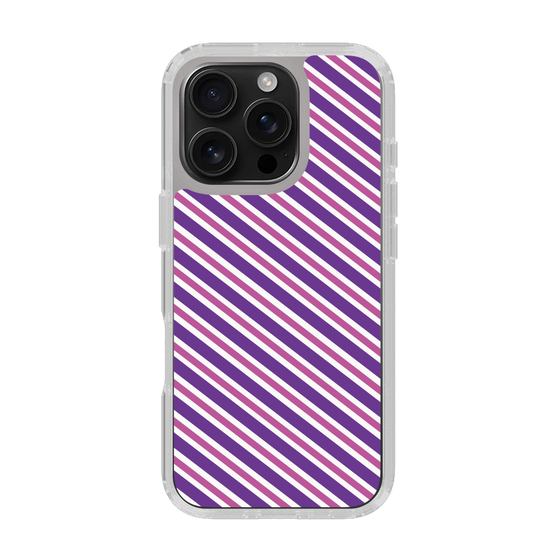 スリムプロテクションケース［ Small Stripe - Purple × Pink ］