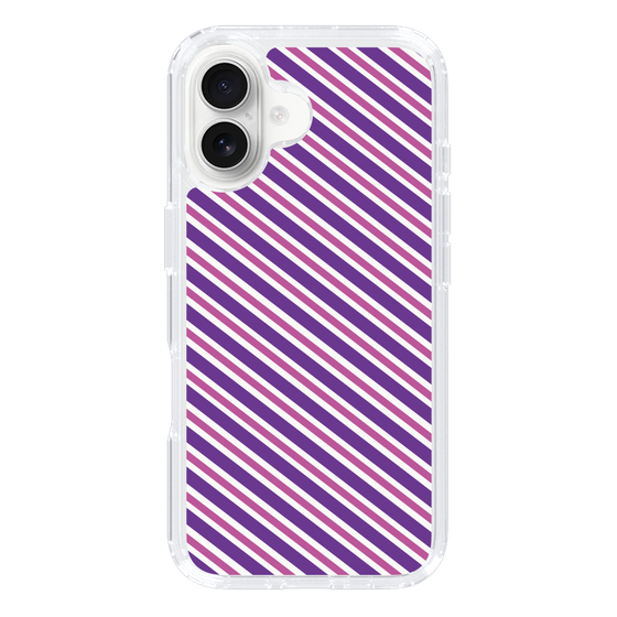 スリムプロテクションケース［ Small Stripe - Purple × Pink ］