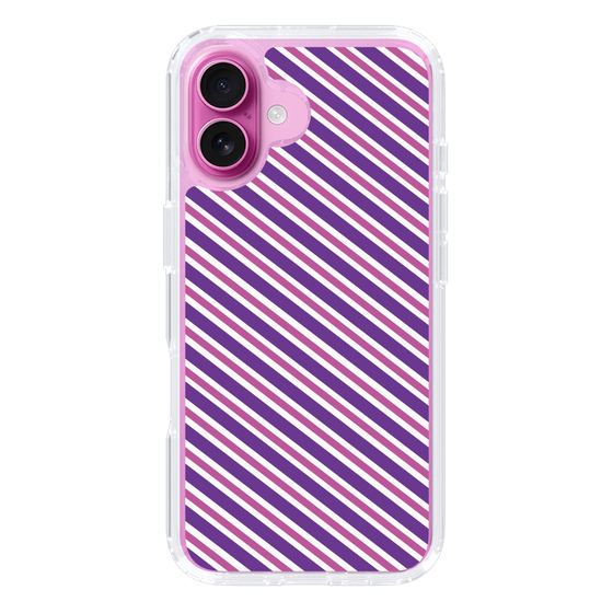 スリムプロテクションケース［ Small Stripe - Purple × Pink ］