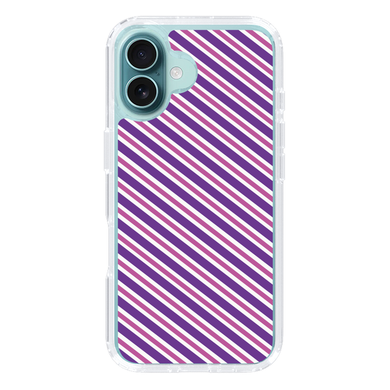 スリムプロテクションケース［ Small Stripe - Purple × Pink ］