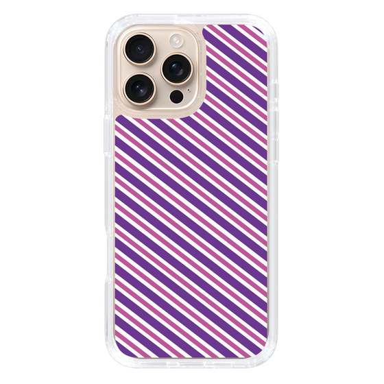 スリムプロテクションケース［ Small Stripe - Purple × Pink ］