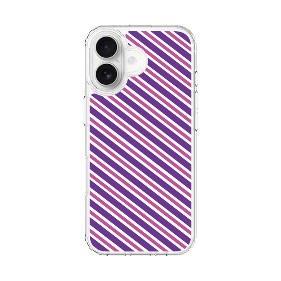 スリムプロテクションケース［ Small Stripe - Purple × Pink ］