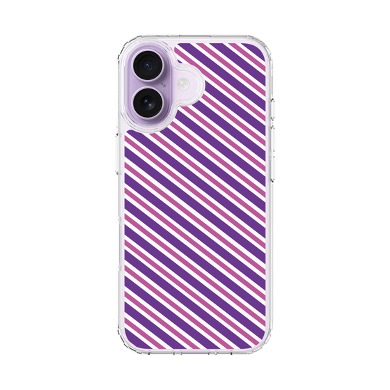 スリムプロテクションケース［ Small Stripe - Purple × Pink ］