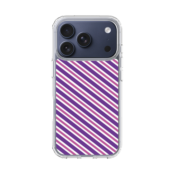スリムプロテクションケース［ Small Stripe - Purple × Pink ］