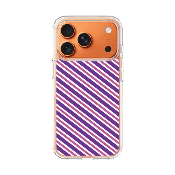 スリムプロテクションケース［ Small Stripe - Purple × Pink ］