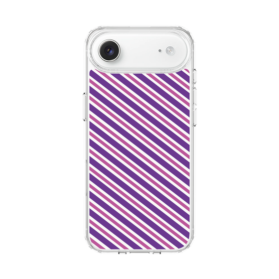スリムプロテクションケース［ Small Stripe - Purple × Pink ］