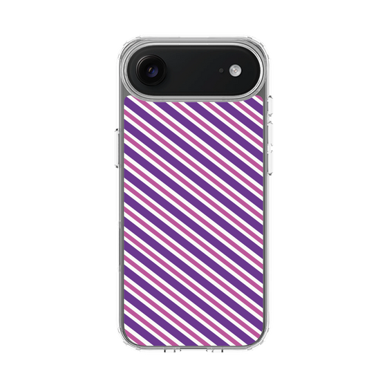 スリムプロテクションケース［ Small Stripe - Purple × Pink ］