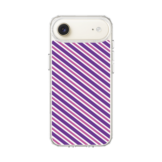 スリムプロテクションケース［ Small Stripe - Purple × Pink ］