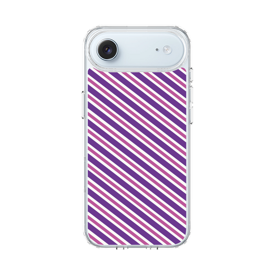 スリムプロテクションケース［ Small Stripe - Purple × Pink ］