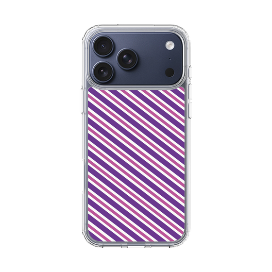 スリムプロテクションケース［ Small Stripe - Purple × Pink ］