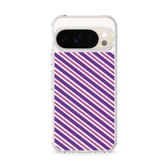 スリムプロテクションケース［ Small Stripe - Purple × Pink ］