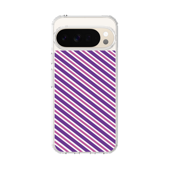 スリムプロテクションケース［ Small Stripe - Purple × Pink ］