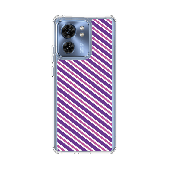 スリムプロテクションケース［ Small Stripe - Purple × Pink ］