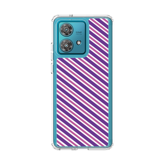 スリムプロテクションケース［ Small Stripe - Purple × Pink ］
