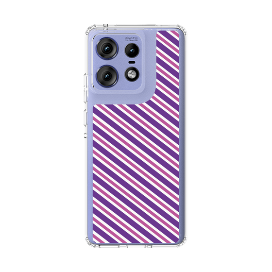 スリムプロテクションケース［ Small Stripe - Purple × Pink ］