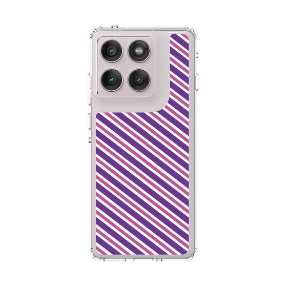 スリムプロテクションケース［ Small Stripe - Purple × Pink ］