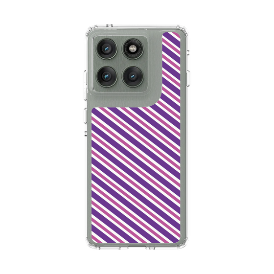 スリムプロテクションケース［ Small Stripe - Purple × Pink ］