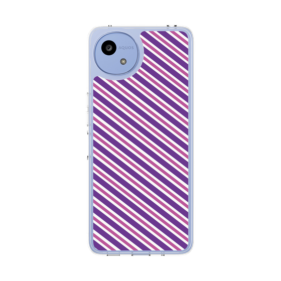 スリムプロテクションケース［ Small Stripe - Purple × Pink ］