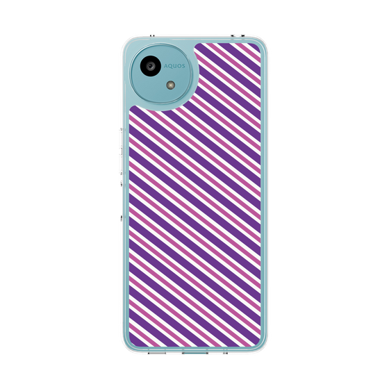 スリムプロテクションケース［ Small Stripe - Purple × Pink ］